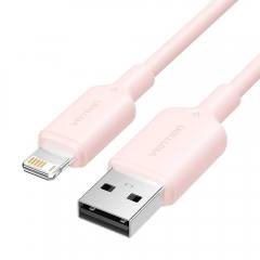 VENTION USB 2.0 A Male to Lightning Male 2.4A Cable 1M Pink PVC Type (LAMPF) (VENLAMPF)