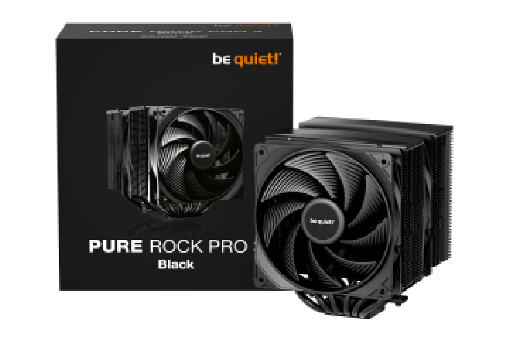 BEQUIET CPU AIR COOLER PURE ROCK PRO 3 BLACK BK042, 250W TDP, INTEL SOCKET LGA 1851/1700/1200/1150/1151/1155, AMD AM4/AM5, DUAL 