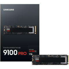 SAMSUNG SSD M.2 NVMe PCI-E GEN5 1TB MZ-VAP1T0BW SERIES 9100 PRO, M.2 2280, NVMe PCI-E GEN5x4, READ 14700MB/s, WRITE 13300MB/s, 5