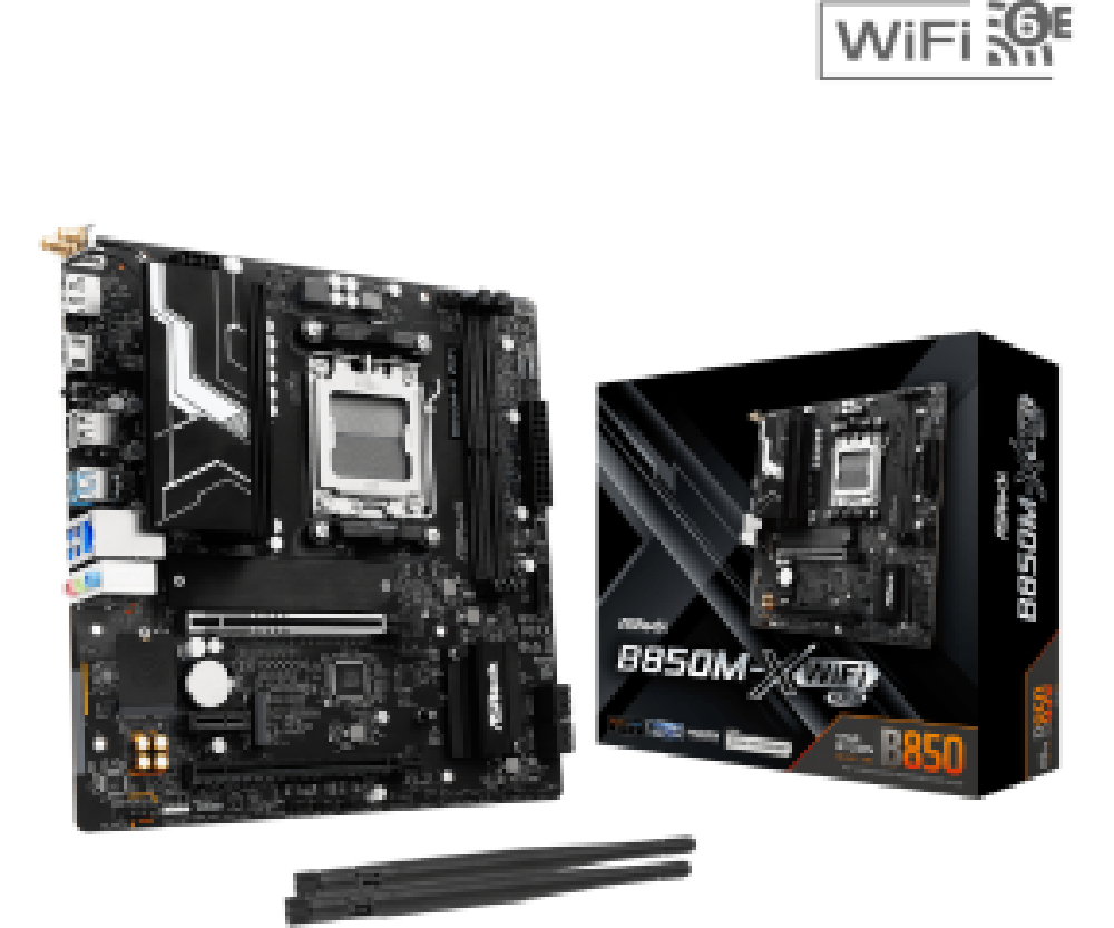 ASROCK MB B850M-X WIFI R2.0, SOCKET AMD AM5, CS AMD B850, 2 DIMM SOCKETS DDR5, HDMI/DP, PCI-E GEN 5.0, 2.5G LAN, MICRO-ATX, 3YW.