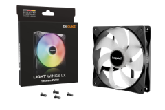 BEQUIET FAN LIGHT WINGS LX 140MM PWM BL126, ARGB, 1200RPM, 56CFM/95M3/H, 22,9dB, Lifespan 60000h, BLACK, 3YW.