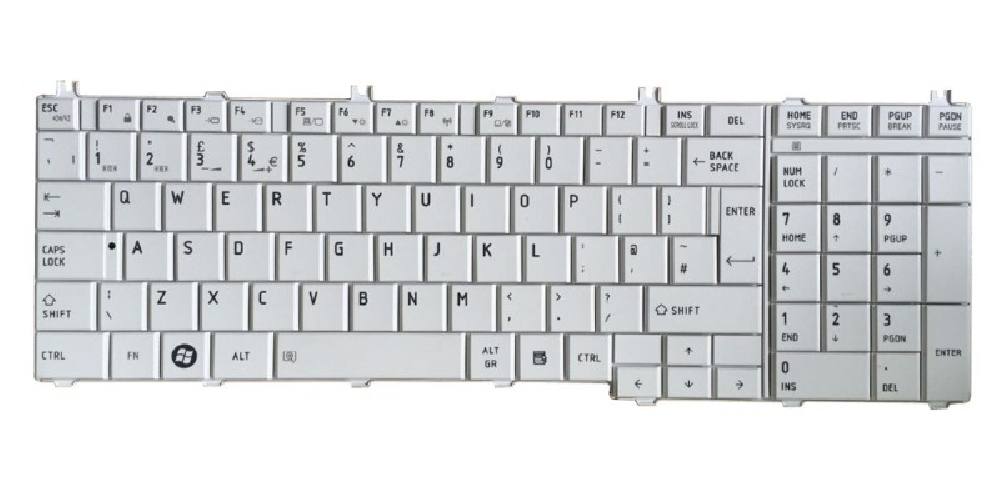 Πληκτρολόγιο για Toshiba Satellite Pro C650/C660/L650/L670, US, λευκό