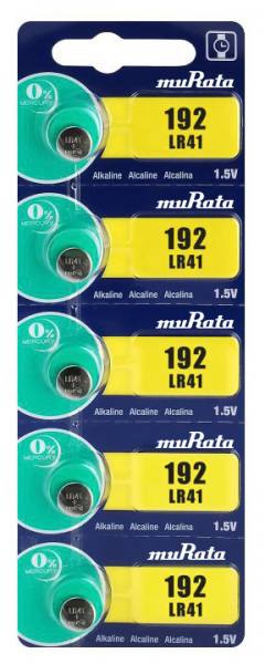 MURATA Αλκαλικές μπαταρίες LR41 MR-LR41, 1.5V, 5τμχ