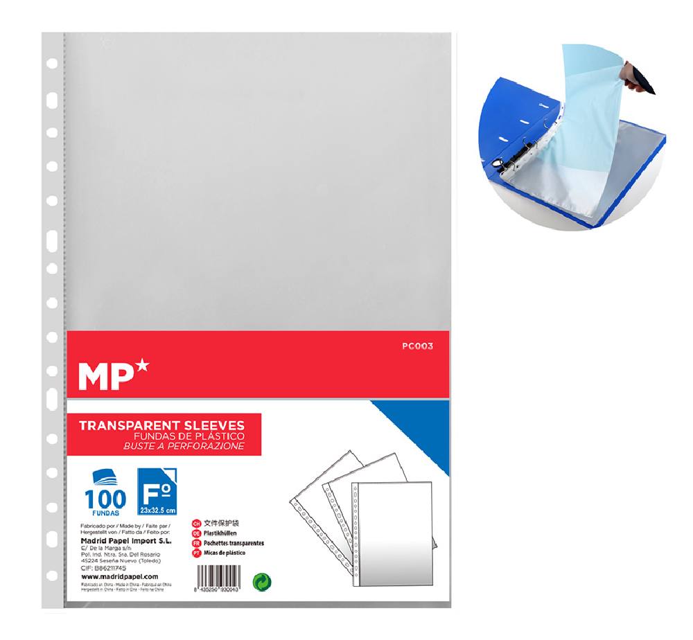 MP διαφάνειες PC003, 23x31.5cm, 100τμχ