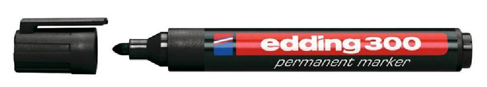 EDDING ανεξίτηλος μαρκαδόρος 300, 1.5-3mm, επαναγεμιζόμενος, μαύρος