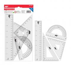 MP σετ χάρακες PA144P, πλαστικό, 4τμχ, διάφανο