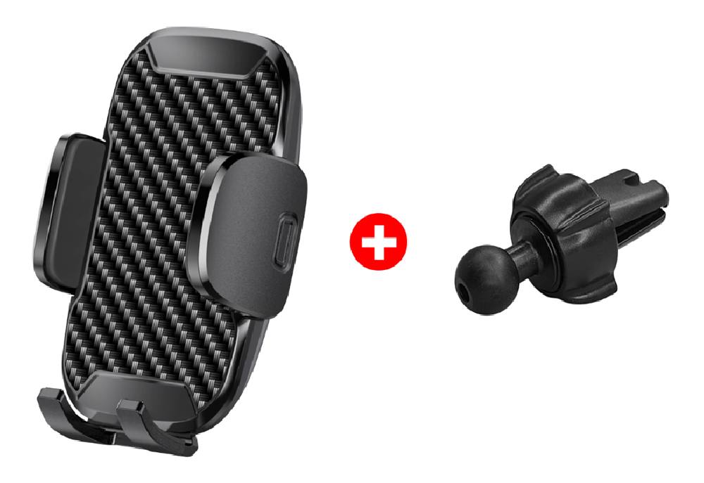 POWERTECH βάση smartphone για αεραγωγό αυτοκινήτου BNDL-0155, μαύρη