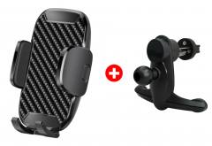 POWERTECH βάση smartphone για αεραγωγό αυτοκινήτου BNDL-0156, μαύρη