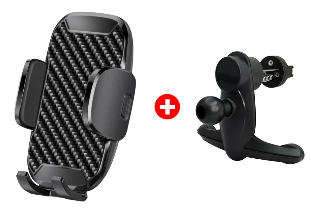 POWERTECH βάση smartphone για αεραγωγό αυτοκινήτου BNDL-0156, μαύρη