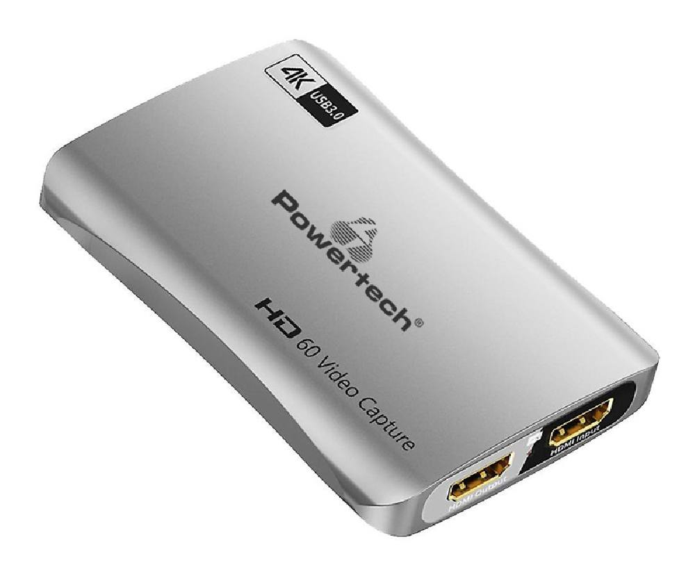 POWERTECH video capture CAB-UC081, HDMI/USB σύνδεση, 4K/30Hz, γκρι