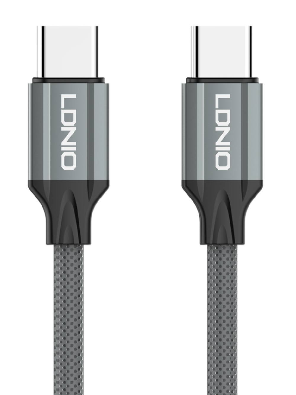 LDNIO καλώδιο USB-C σε USB-C LC441C, 65W PD, 1m, γκρι