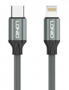 LDNIO καλώδιο Lightning σε USB-C LC441I, 30W PD, 1m, γκρι