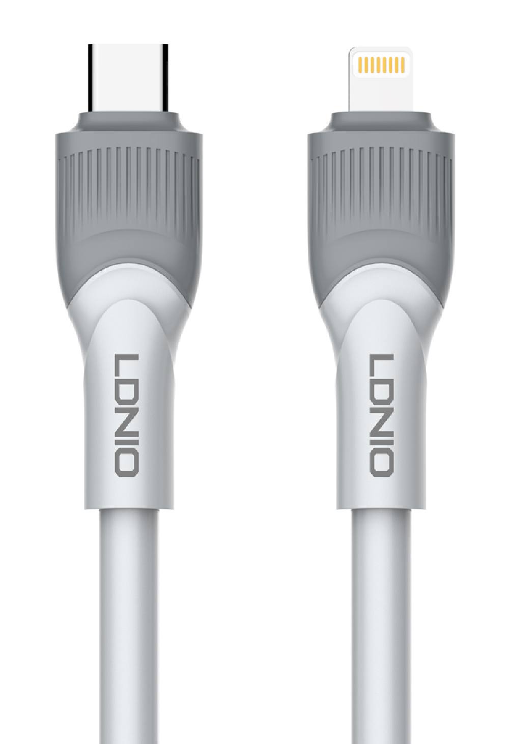 LDNIO καλώδιο Lightning σε USB-C LC602I, 30W PD, 2m, γκρι
