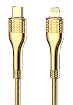 LDNIO καλώδιο Lightning σε USB-C LC651I, 30W, 1m, χρυσό