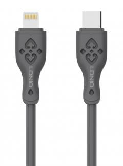 LDNIO καλώδιο Lightning σε USB-C LC811I, 30W PD, 1m, γκρι