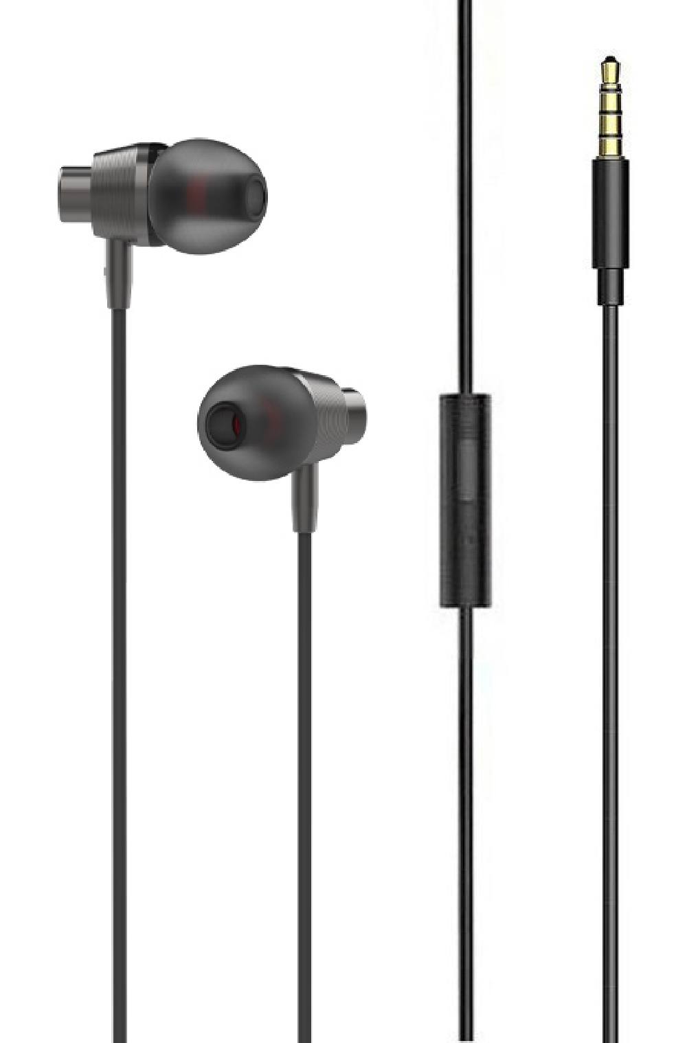 LDNIO earphones με μικρόφωνο HP05, 3.5mm σύνδεση, Φ10mm, 1.2m, γκρι