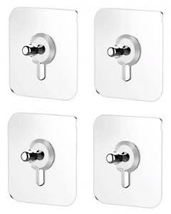 HOME USE αυτοκόλλητες βάσεις HUH-0156, 57x57mm, διάφανο, 4τμχ