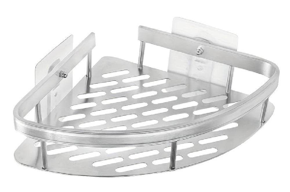 HOME USE γωνιακό ράφι τοίχου HUH-0158, αλουμινίου, 28x5.5x21cm, ασημί