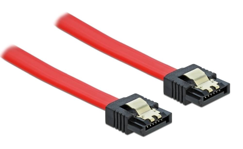 DELOCK καλώδιο SATA 82678, 6Gb/s, 70cm, κόκκινο