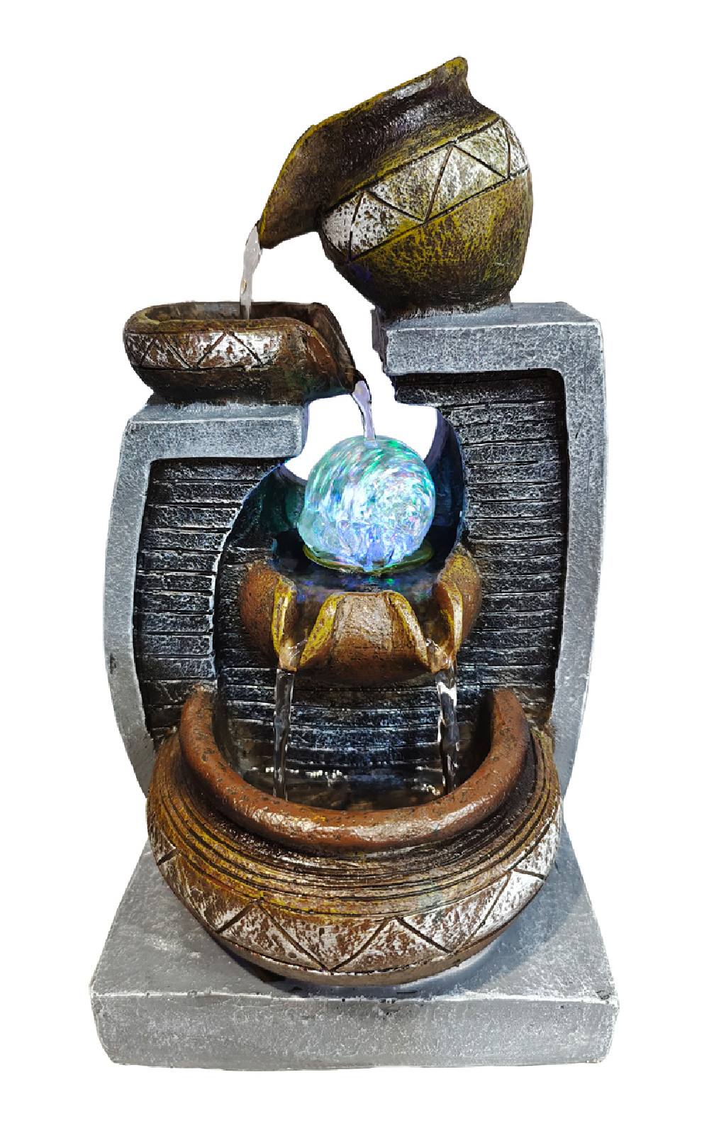 HOME USE διακοσμητικό συντριβάνι HUH-0170, φωτιζόμενο, 18x20x35cm