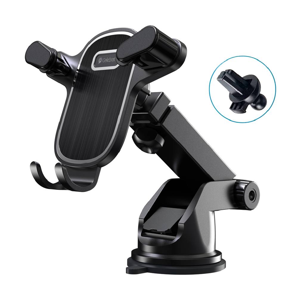 CELEBRAT βάση smartphone αυτοκινήτου HC-08, ταμπλό & αεραγωγών, μαύρη