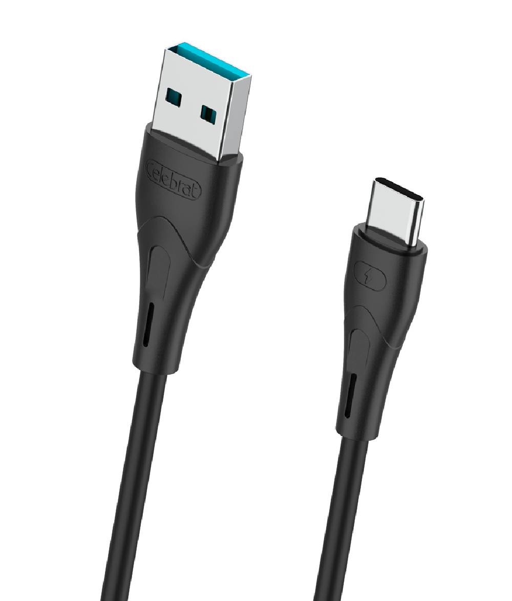 CELEBRAT καλώδιο USB-C σε USB CB-18T, 3A, 480Mbps, 1m, μαύρο