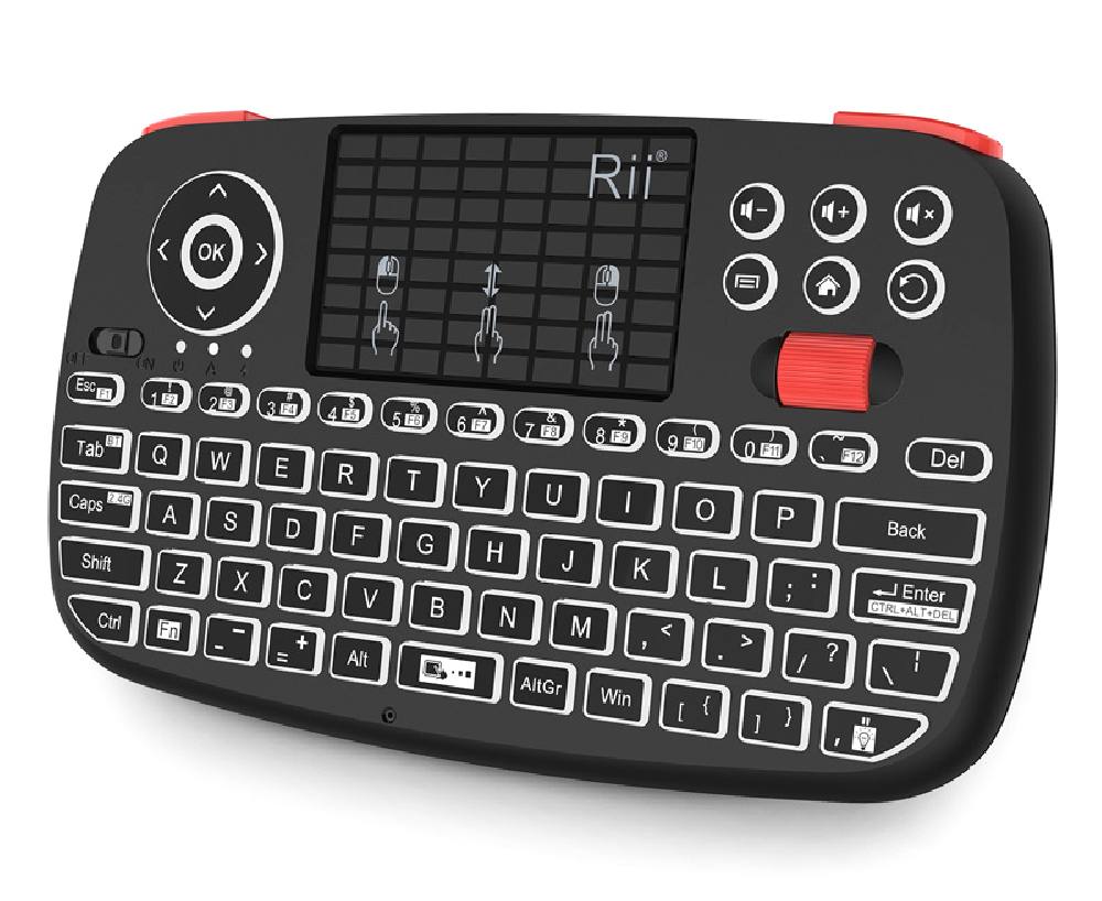RIITEK ασύρματο mini πληκτρολόγιο i4, backlit, Bluetooth & 2.4GHz, μαύρο