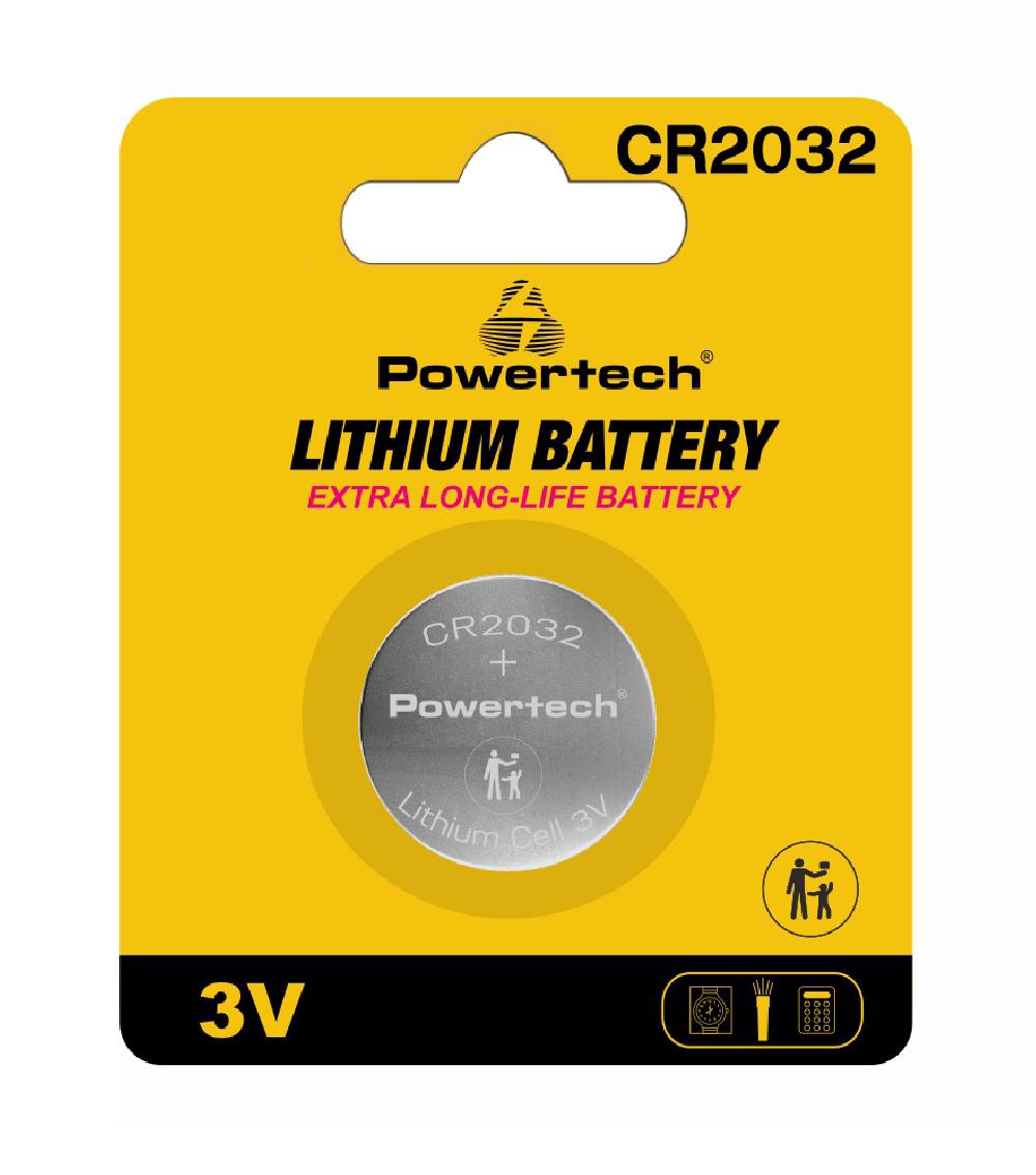 POWERTECH μπαταρία λιθίου PT-1208, CR2032, 3V, 1τμχ