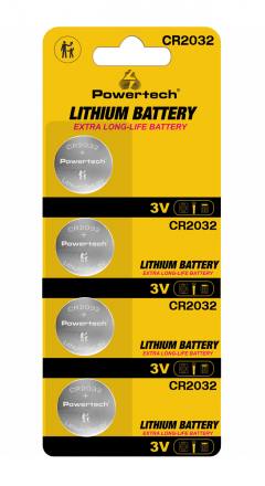 POWERTECH μπαταρίες λιθίου PT-1210, CR2032, 3V, 4τμχ