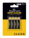 POWERTECH αλκαλικές μπαταρίες Super Alkaline PT-1213, AAA, 1.5V, 4τμχ