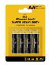 POWERTECH μπαταρίες Zinc Carbon Super Heavy Duty PT-1219, AA, 1.5V, 4τμχ