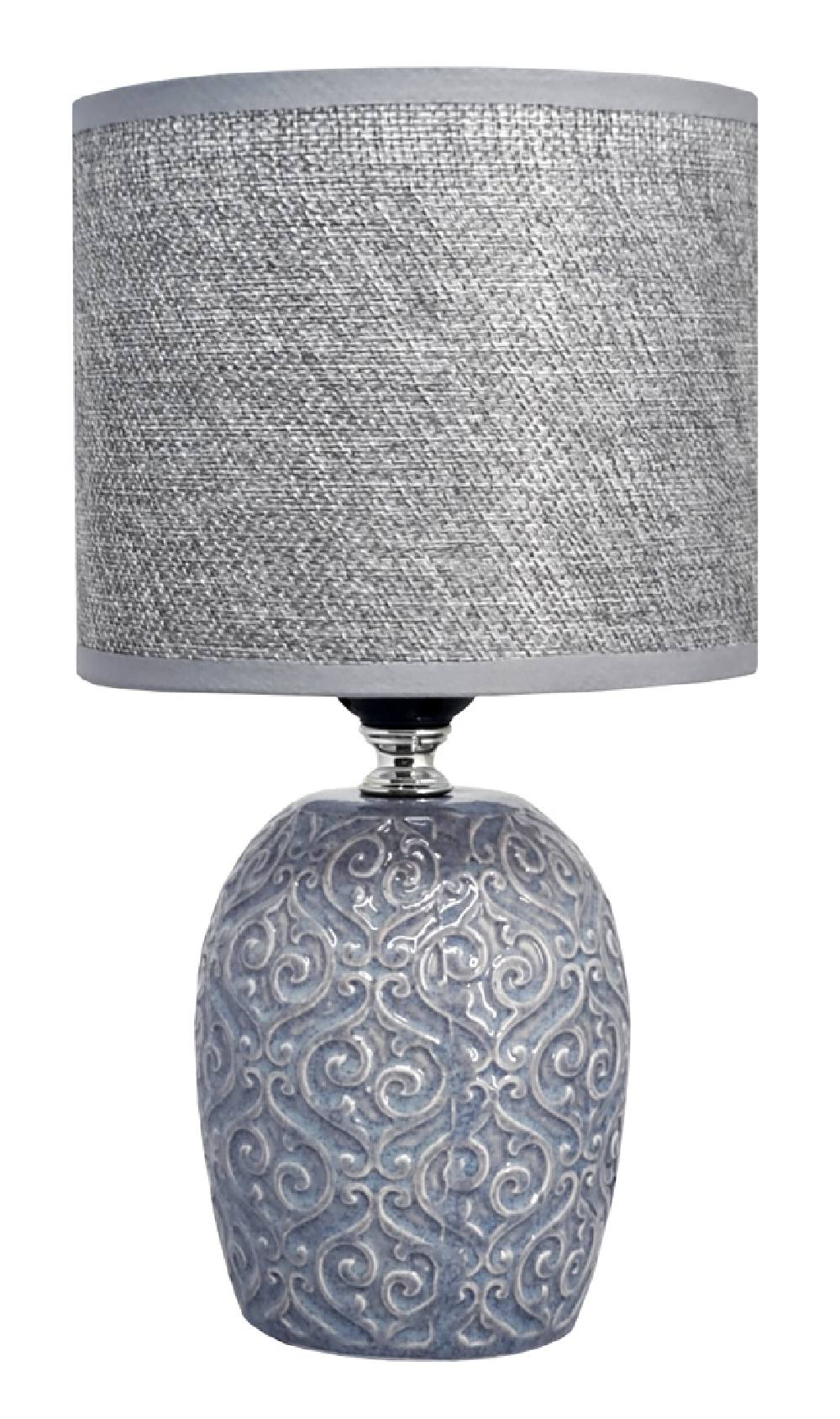 POWERTECH επιτραπέζιο φωτιστικό HLL-0138, E27, κεραμική βάση, γκρι