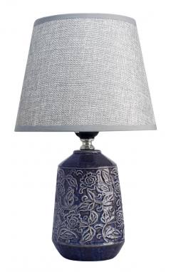 POWERTECH επιτραπέζιο φωτιστικό HLL-0140, E27, κεραμική βάση, μπλε/γκρι