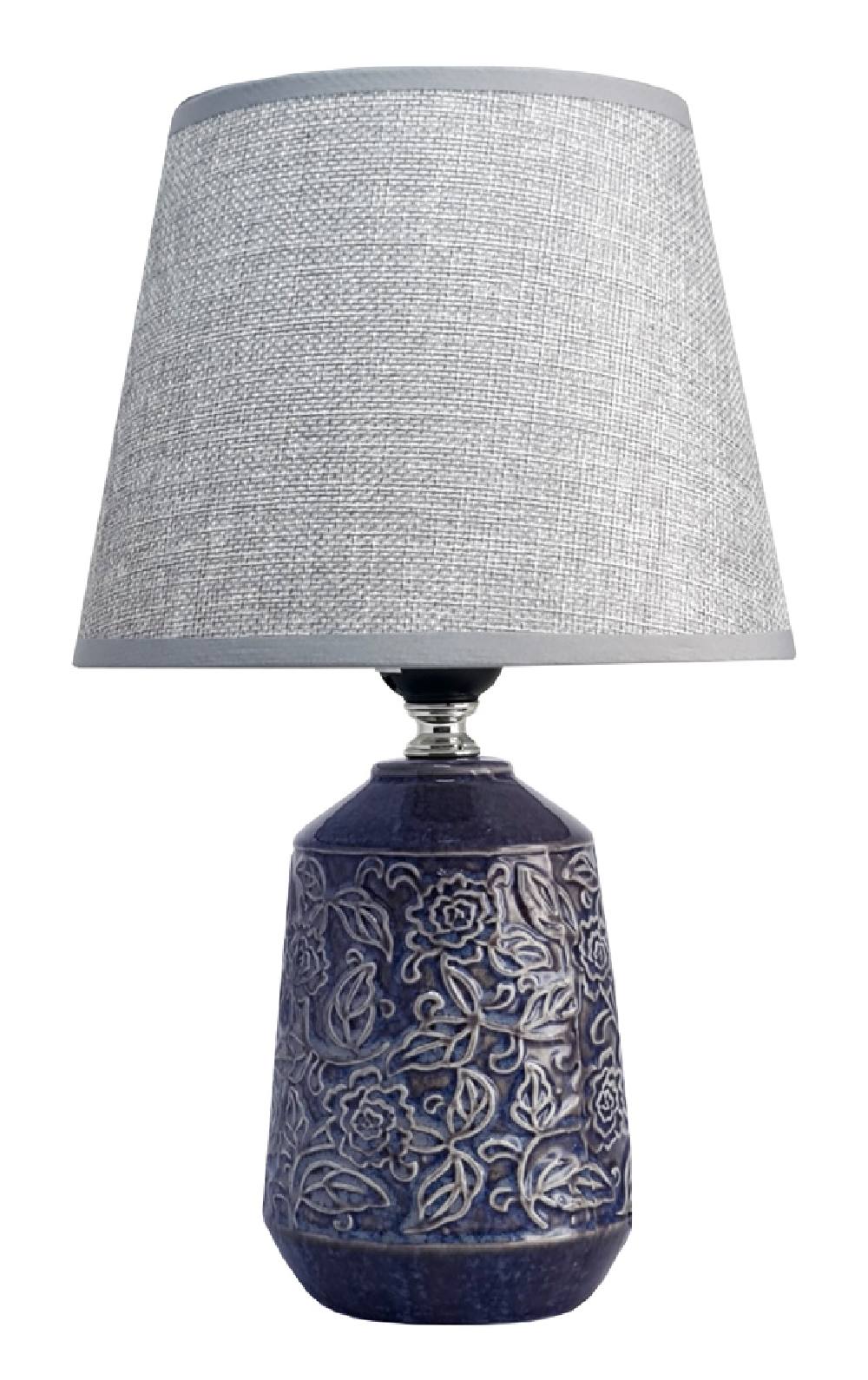 POWERTECH επιτραπέζιο φωτιστικό HLL-0140, E27, κεραμική βάση, μπλε/γκρι