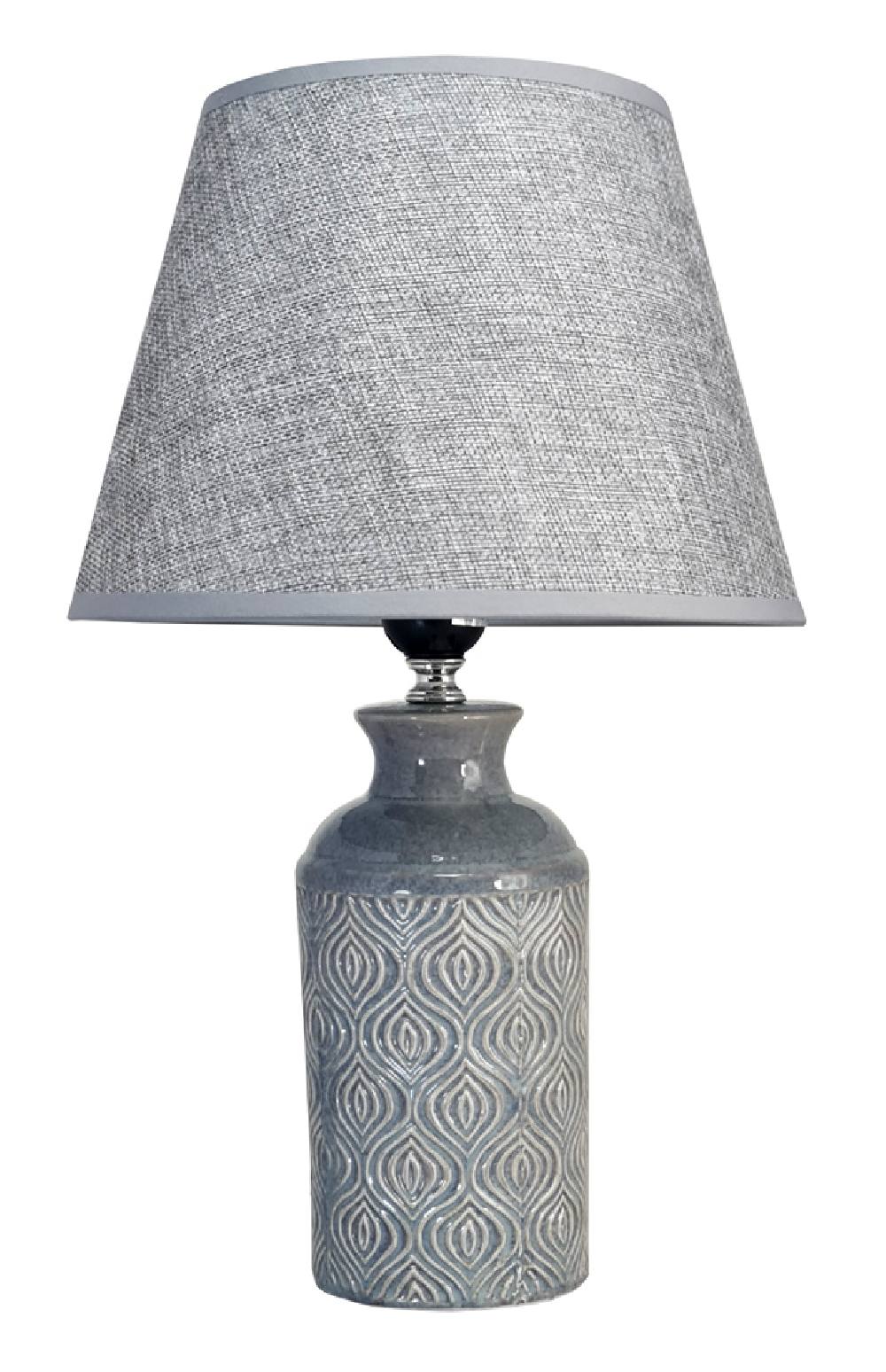 POWERTECH επιτραπέζιο φωτιστικό HLL-0142, E27, κεραμική βάση, γκρι