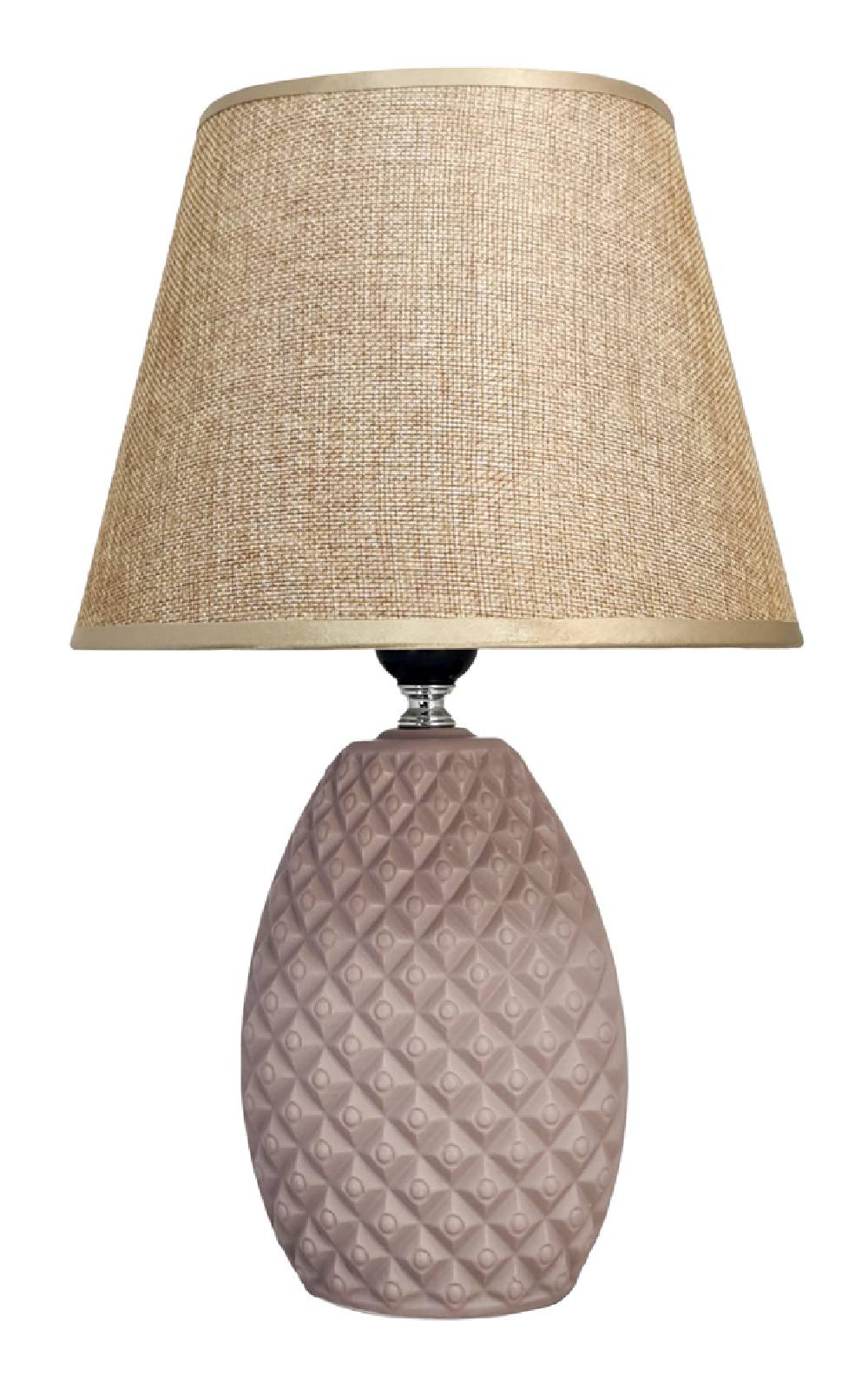 POWERTECH επιτραπέζιο φωτιστικό HLL-0143, E27, κεραμική βάση, ροζ/χρυσό