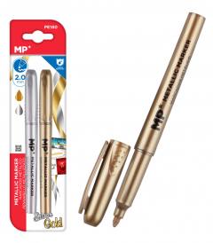 MP σετ μαρκαδόρων με μεταλλικά χρώματα PE180, 2mm, χρυσό & ασημί