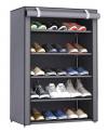 HOME USE υφασμάτινη παπουτσοθήκη HUH-0180 με 5 ράφια, 60x30x90cm, γκρι
