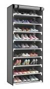 HOME USE υφασμάτινη παπουτσοθήκη HUH-0182 με 9 ράφια, 57x28x160cm, γκρι