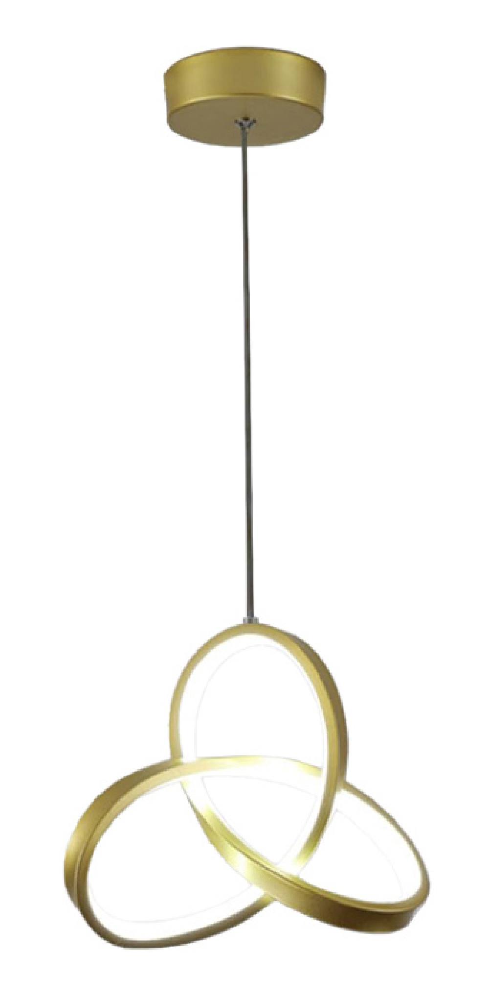 POWERTECH LED φωτιστικό οροφής HLL-0146, 25W, 4000K, Φ40cm, 1m, χρυσό