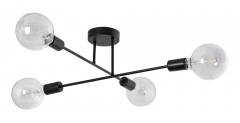POWERTECH φωτιστικό οροφής HLL-0149, 4x E27, μεταλλικό, μαύρο