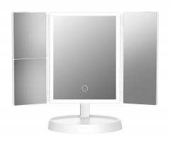 HOME USE επιτραπέζιος καθρέφτης HUH-0183, LED φως, 1x/2x/3x zoom, 2000mAh, λευκός