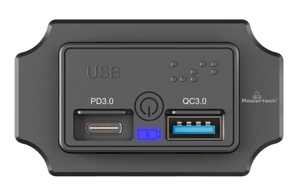POWERTECH πρίζα USB για σκάφη & οχήματα PTL-009, USB & USB-C, 36W