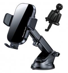 POWERTECH ασύρματος φορτιστής & βάση αυτοκινήτου PT-1271, 15W, μαύρος