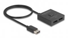 DELOCK DisplayPort switch 18906, 2 σε 1, bidirectional, 8K/30Hz, μαύρο