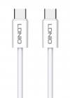 LDNIO καλώδιο USB-C LC901C, 65W PD, 480Mbps, 1m, λευκό