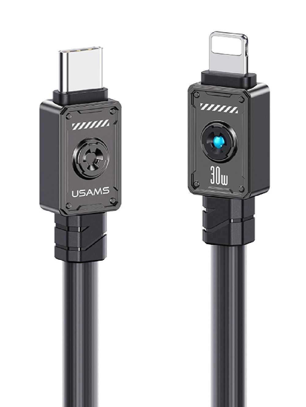 USAMS καλώδιο Lightning σε USB-C US-SJ685, 30W, 480Mbps, 1.2m, μαύρο