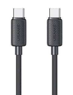 USAMS καλώδιο USB-C σε USB-C US-SJ691, 60W, 480Mbps, 1m, μαύρο
