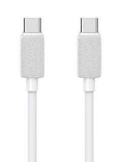 USAMS καλώδιο USB-C σε USB-C US-SJ691, 60W, 480Mbps, 1m, λευκό