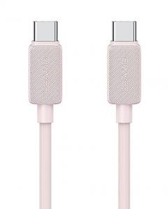 USAMS καλώδιο USB-C σε USB-C US-SJ691, 60W, 480Mbps, 1m, ροζ